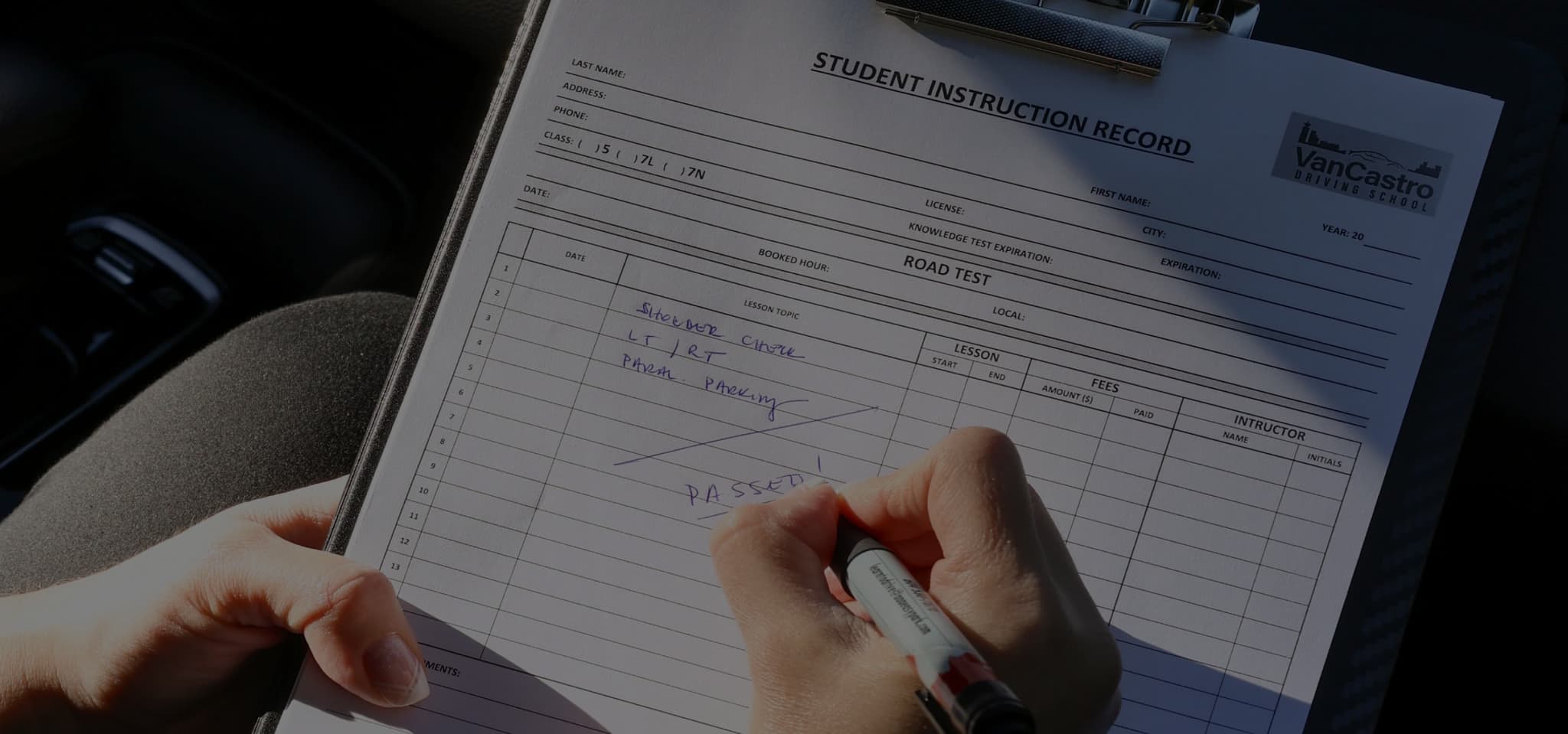 Background image of a driving course